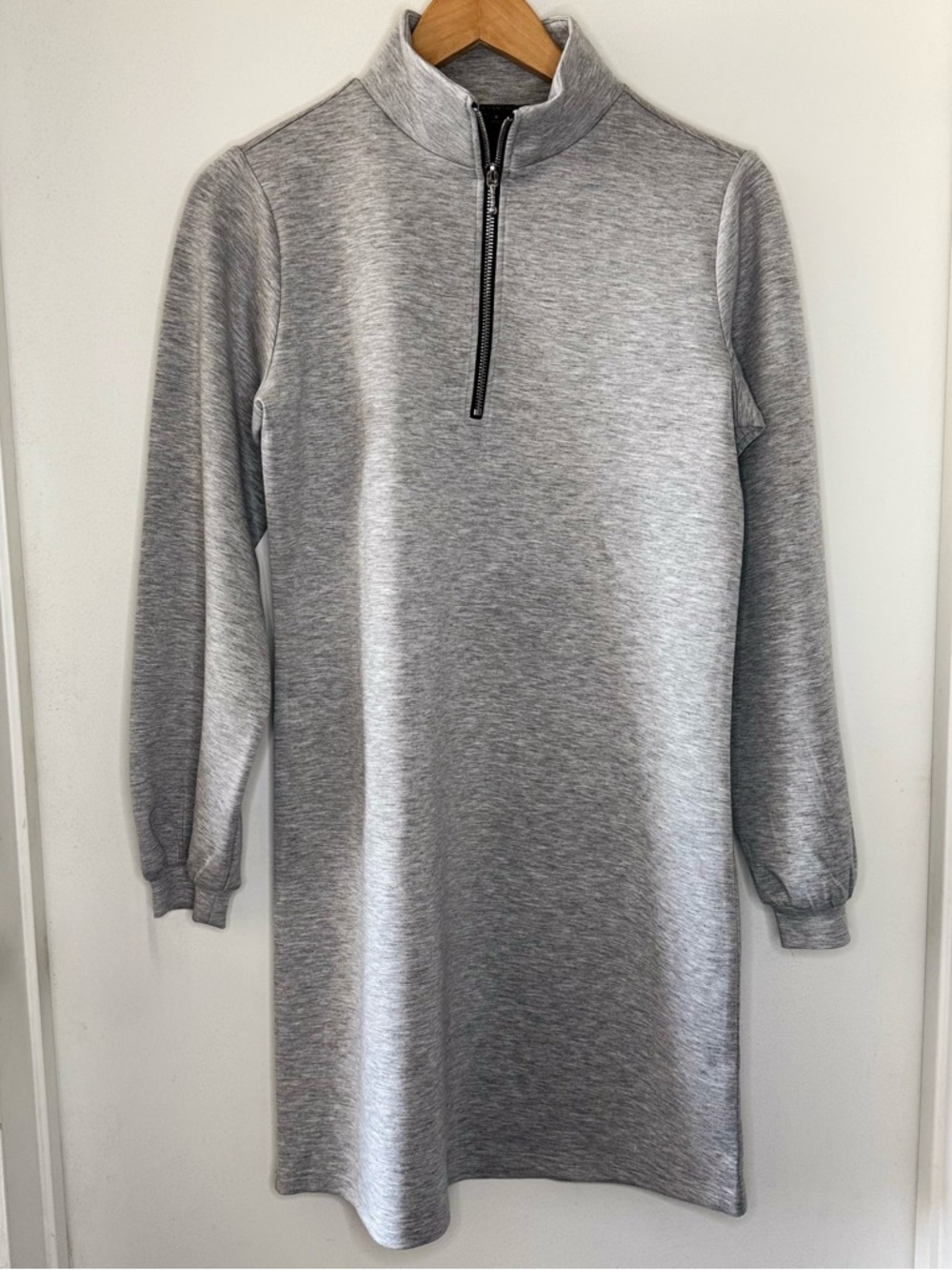 For Cynthia 1/4 Zip Gray Sweatshirt Dress Women’s Small NEW Soft Cozy Preppy